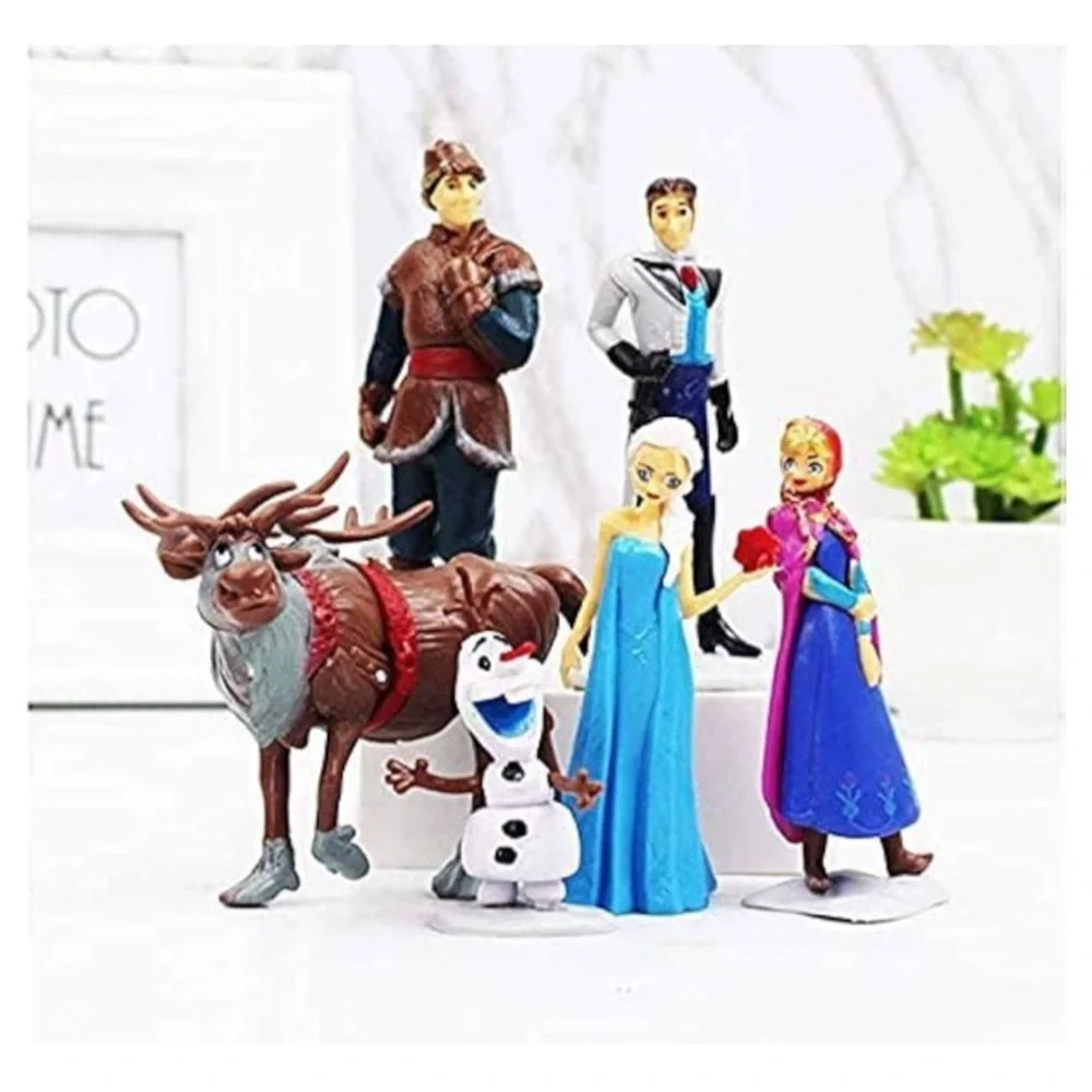 Frozen Inspired Cake Topper Set with Blue and Brown Accents